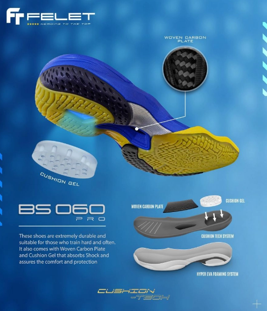 Giới thiệu công nghệ giày cầu lông Felet CUSHION TECH INSOLE