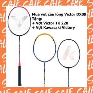 Combo mua vợt cầu lông Victor Drivex 09 tặng vợt Victor TK220 + vợt Kawasaki Victory