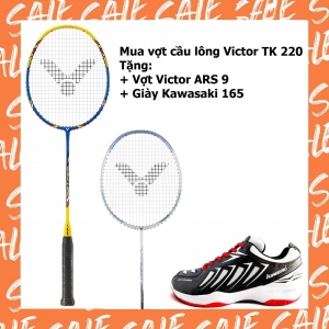 Combo mua vợt cầu lông Victor TK 220 tặng vợt Victor ARS 9 + giày Kawasaki 165