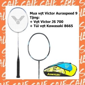 Combo mua vợt cầu lông Victor Auraspeed 9 tặng vợt Victor JS 700   Túi Kawasaki 8665