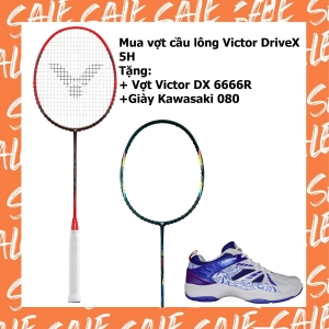 Combo mua vợt cầu lông Victor DriveX 5H tặng vợt Victor DX 6666   giày Kawasaki 080