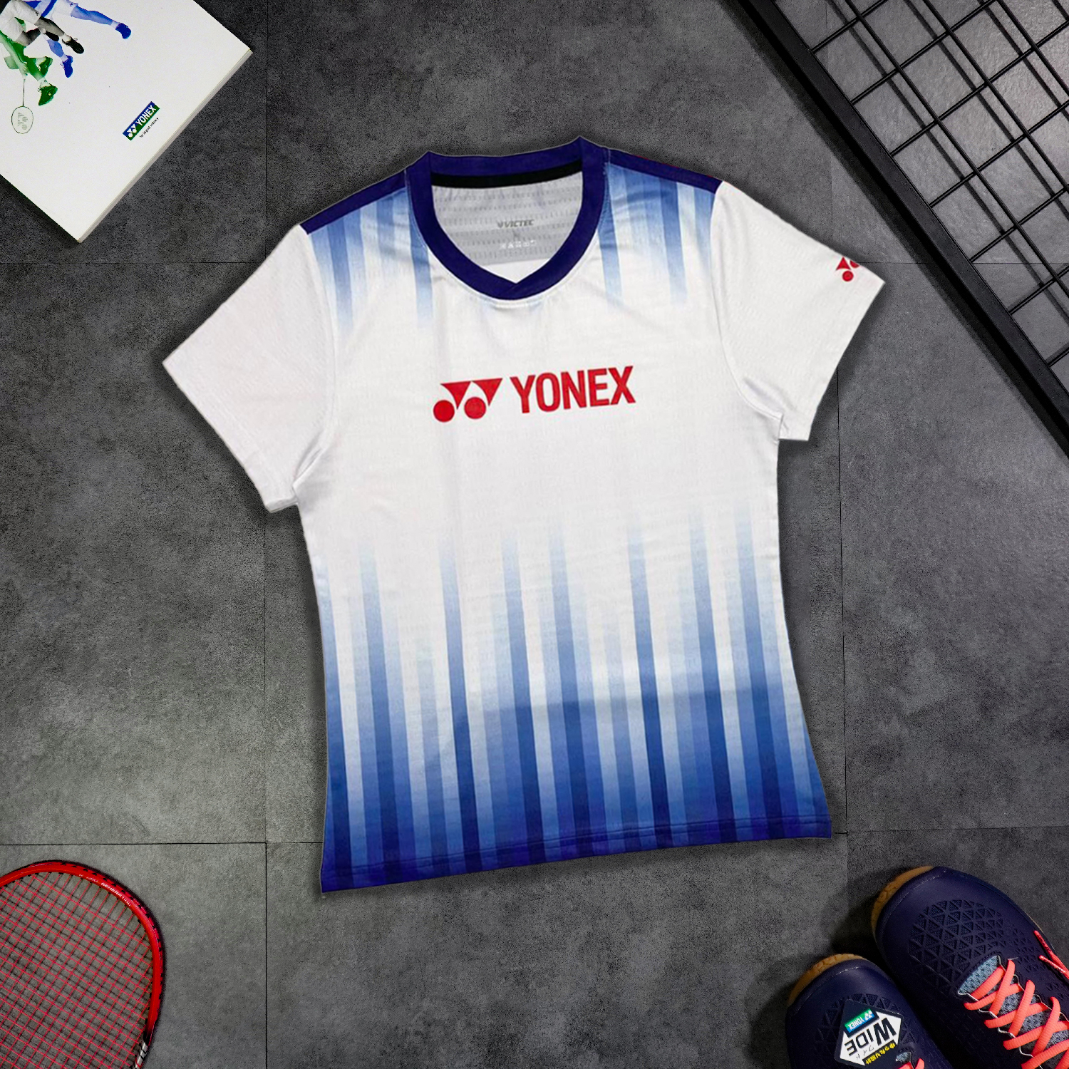 Áo cầu lông Yonex YN006 nam - Trắng xanh | ShopVNB
