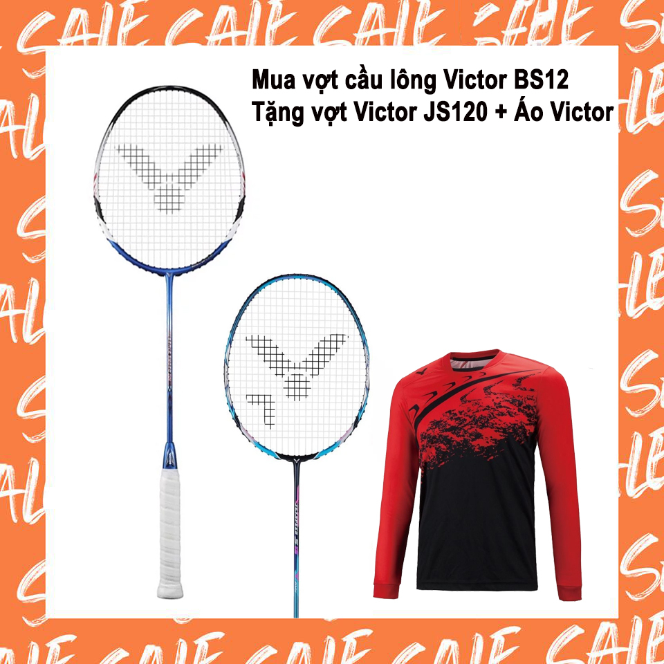 Combo mua vợt cầu lông Victor BS12 tặng vợt Victor JS120   Áo Victor