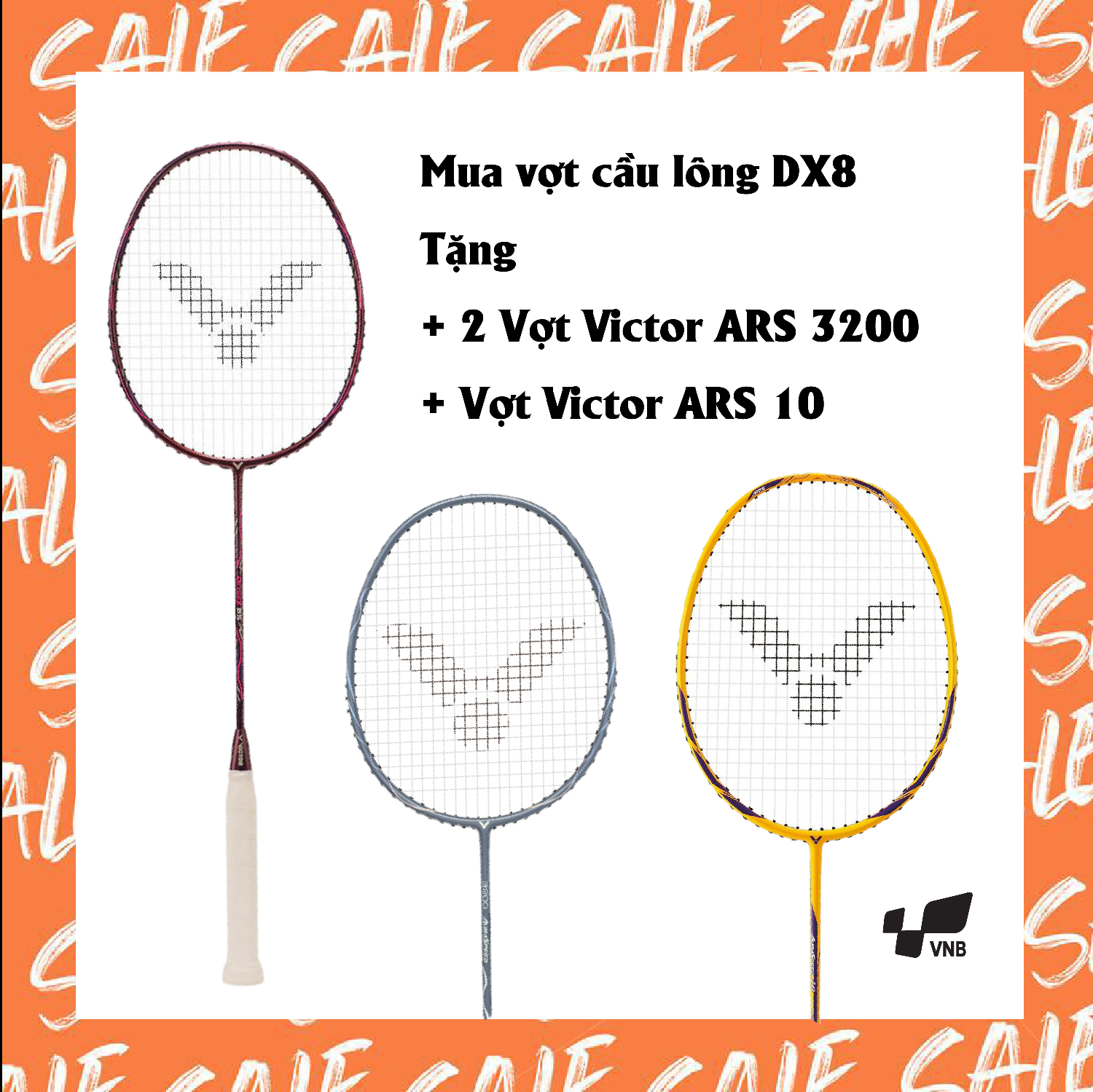 Combo Mua Vợt Cầu Lông Victor DX 8 Tặng 2 Vợt ARS 3200   vợt Victor ARS 10
