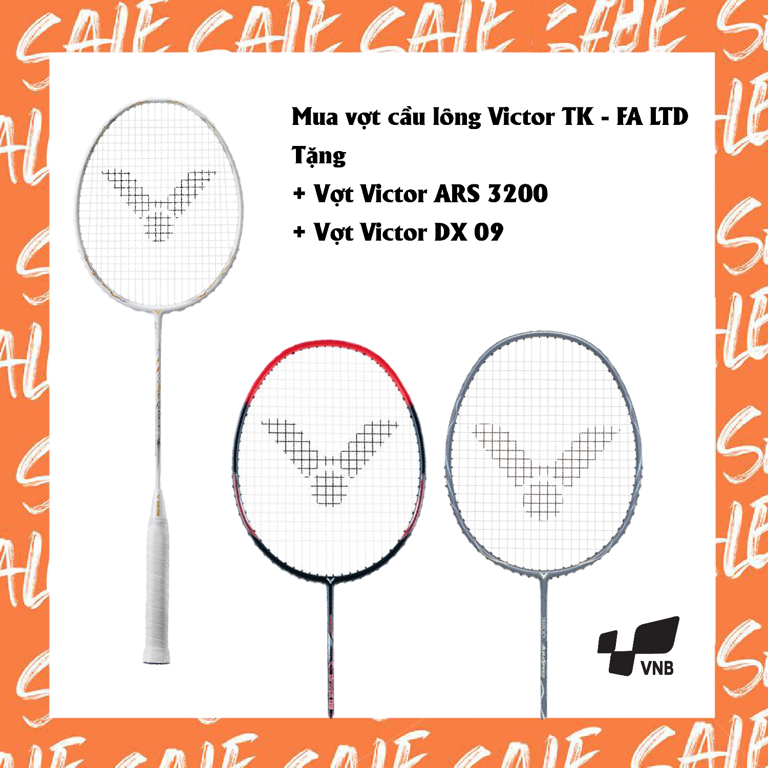 Combo mua vợt cầu lông Victor TK - FA LTD tặng vợt Victor ARS 3200   vợt Victor DX 09