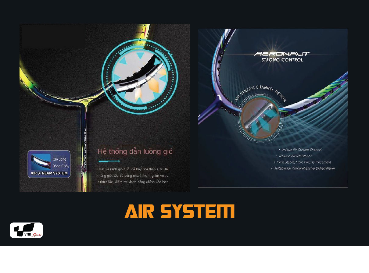 Giới thiệu công nghệ vợt cầu lông Lining AIR SYSTEM