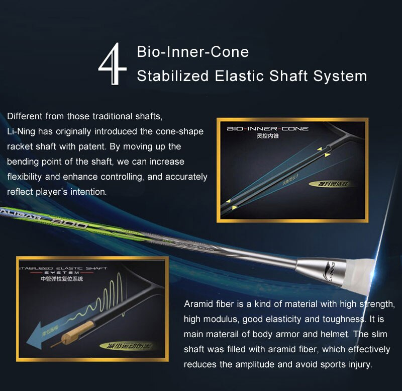 STABILIZED ELASTIC SHAFT - Vợt cầu lông Lining Aeronaut 6000C chính hãng