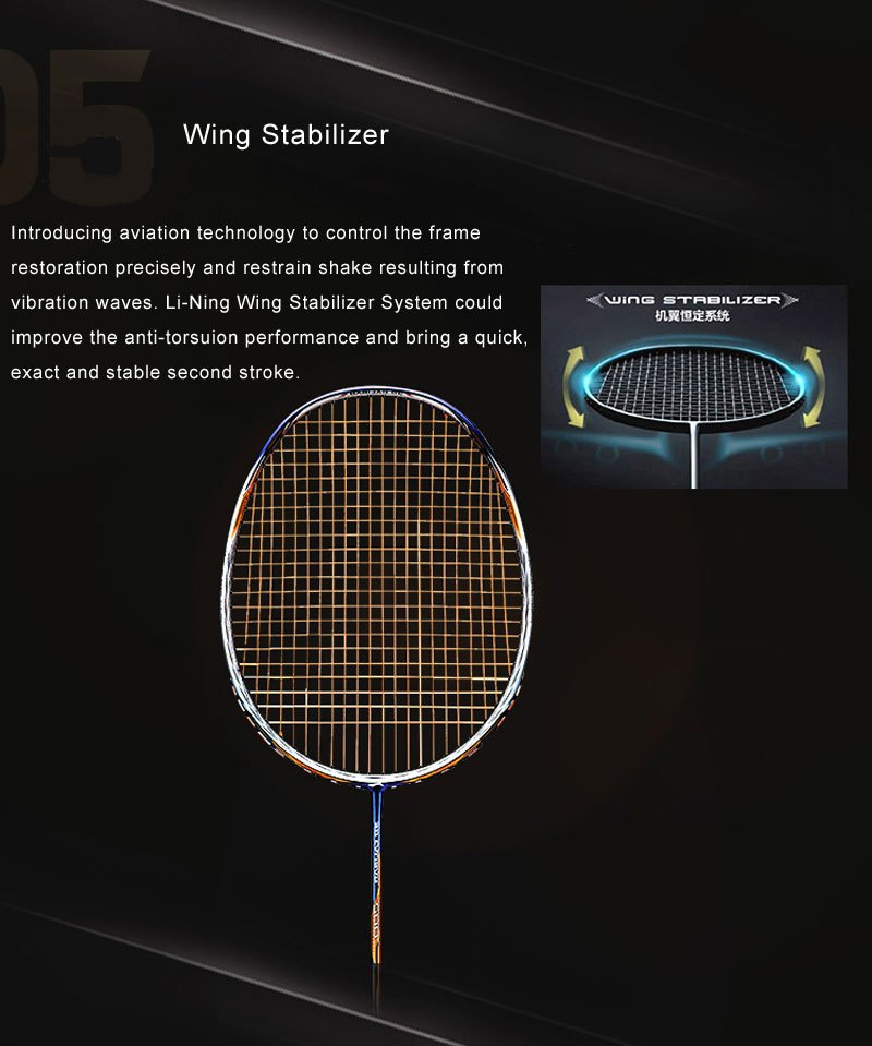 Wing Stabilize - Vợt cầu lông Lining Calibar 600 - Xám Vàng Đồng -Nội địa- Bảo hành 6 tháng