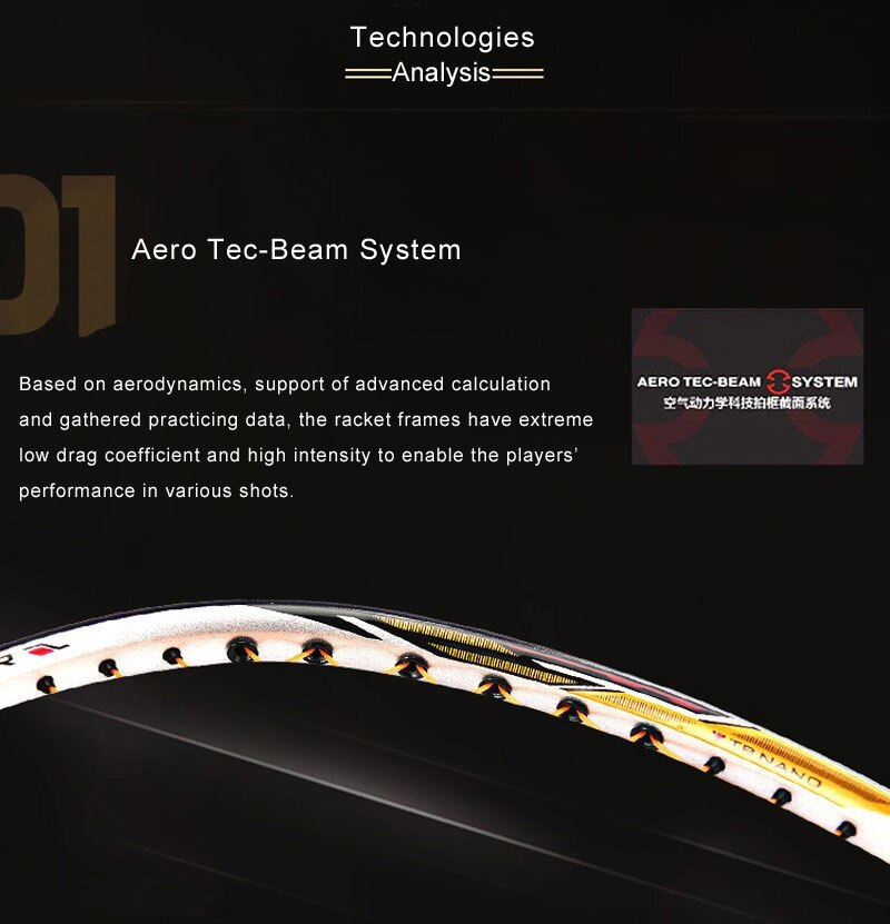AEROTEC BEAM SYSTEM - Vợt cầu lông Lining Turbo Charging 75C đen đỏ chính hãng
