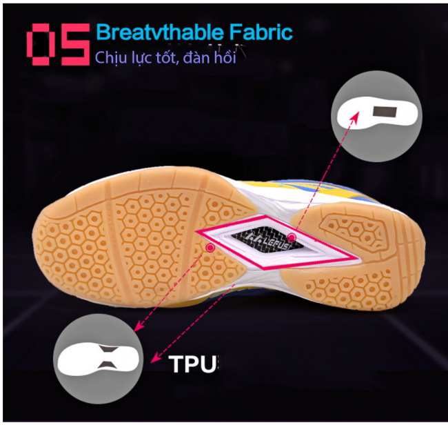 Giới thiệu công nghệ giày cầu lông Lefus BREATVTHABLE FARBIC 