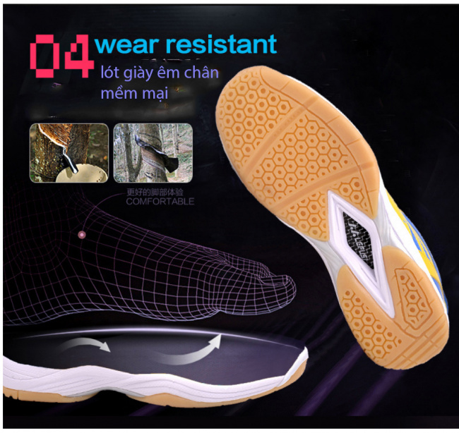 Giới thiệu công nghệ giày cầu lông Lefus WEAR RESISTANT 