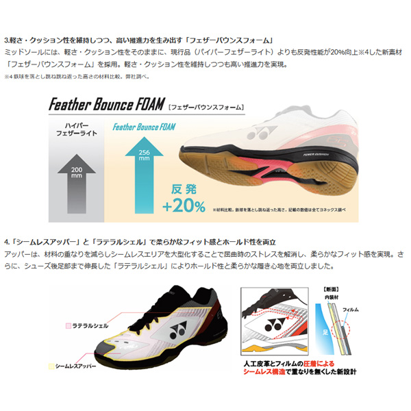 Giới thiệu công nghệ giày cầu lông Yonex FEATHER BOUNCE FOAM