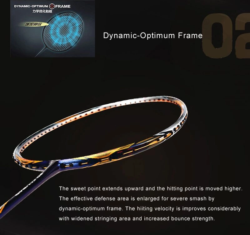 DYNAMIN-OPT-IMUM FRAME - Vợt cầu lông Lining Aeronaut 9000 - Trắng Vàng- Nội địa- Bảo hành 6 tháng