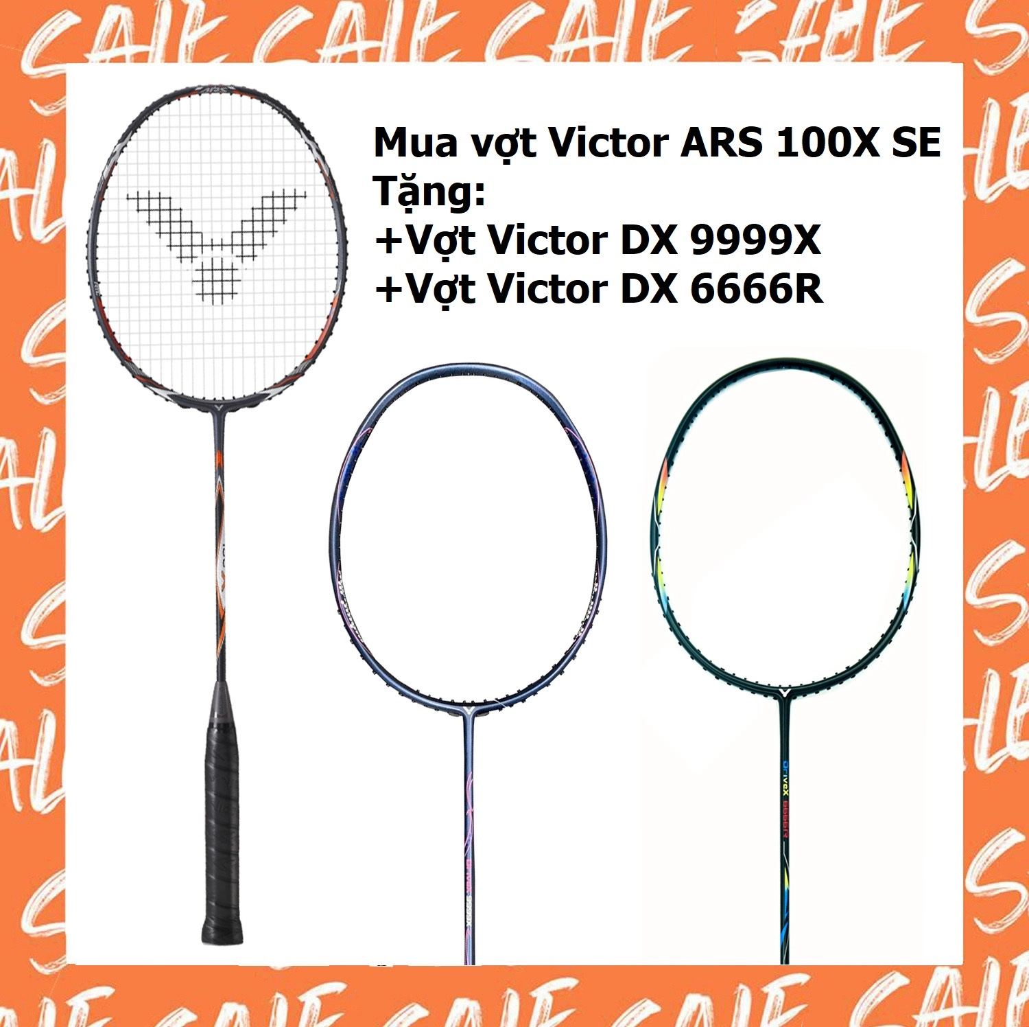 Mua vợt Victor ARS 100X SE tặng vợt Victor Drive X 9999   DX-6666R